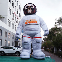Tela oxford de diseño personalizado gigante para exteriores, dibujo animado de halloween, astronauta, Calavera, mascota hinchables