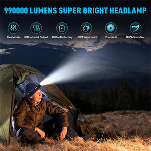 Super lumineux course nuit marche randonnée poisson lumière extérieure pêche cyclisme Camping lampes frontales - Product Image 4