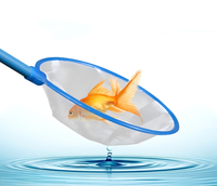 Meilleures ventes : Filet de pêche en plastique léger, durable et écologique, avec poignée en plastique, pour aquarium et sacs de transport pour poissons vivants