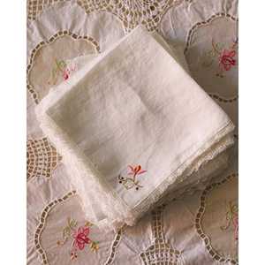 Mantel de Lino a Rayas Mirellas con Inserciones de Crochet, 12 Servilletas para Comedor, Diseño Rectangular Bordado para Hoteles - Product Image 5