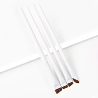 Ulikeke – Lot de 4 pinceaux fins et plats angulaires pour sourcils et fard à paupières, avec étiquette personnalisée – Vente en gros