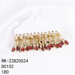 New Oro Laminado Pendientes Aretes De Mujer 14K Gold Plated Zirconia Fine Jewelry Earring Women Lady Hoops Studs Drop Earring