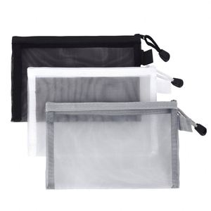 Estuche de malla portátil para lápices, transparente y visible, con cremallera resistente, bolsa de papelería para almacenamiento de útiles escolares y de dibujo. - Product Image 1
