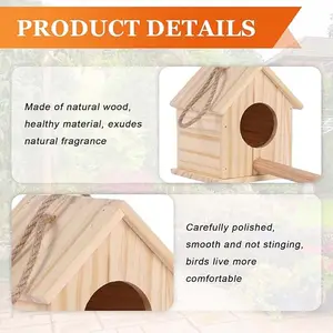 Wooden Hanging Bird House Bird Houses for Outside Clearance with Pole Bird Nesting Box Arts Crafts Indoor and Garden