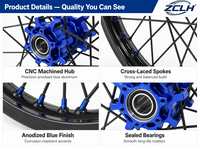 Set Roda ZCLH YY001 untuk Sur Ron Light Bee X 2019-2026, Roda Depan 1.6*19, Roda Belakang 1.85*16, Set Velg untuk Sepeda Motor Listrik