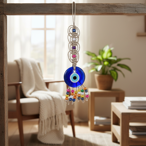 Adorno de ojo malvado de macramé 28x7cm Artículo de decoración para el hogar - Product Image 3