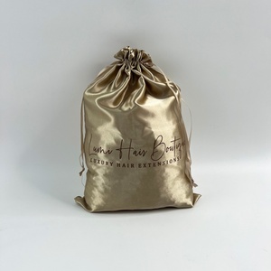 Sac de rangement anti-poussière personnalisé de luxe avec logo, emballage de perruque, sac à cordon en satin de soie, sac anti-poussière en satin pour les petites entreprises - Product Image 5