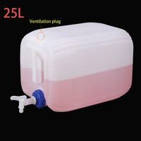 Seau de stockage d'eau en plastique de 20L 25L 30L avec robinet, camping en plein air, conteneur d'eau en plastique portable, bidon
