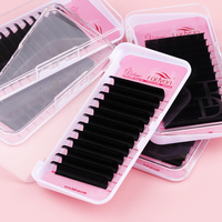 Plateaux de cils en cachemire professionnels en gros, marque privée, individuels, 0.03, 0.05, 0.07, 0.15, pour greffe de cils