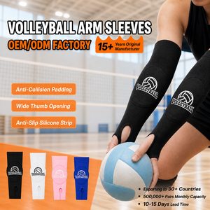 Manicotti da Pallavolo OEM ODM con Imbottitura Antiurto, Protezione per Braccia Traspirante e Compressiva con Apertura per il Pollice per Sport di Pallavolo - Product Image 1