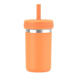 304 Stainless Steel 15oz Kids Sippy Cup Shockproof Silicone Cover Insulated Portable Straw <b>Water</b> <b>Bottle</b> Durable <b>Toddler</b> Cup - Product Image 1