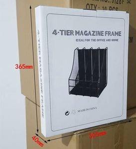 Heavy Duty 4 Compartment Metal Mesh Desktop Document Sorter Organizer Rack Office <b>File</b> Trays Magazine Holder - Product Image 5