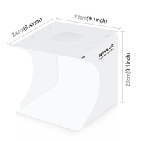 Vente en Gros Usine PULUZ 20 CM Studio Photo Soft Box Produit 550LM Lightbox Mini Studio Photo Avec 2 Fonds de Couleurs