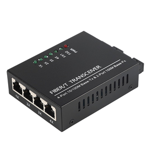 100M 2 Fiber 4 RJ45 <strong>Single</strong> <strong>Mode</strong> <strong>Single</strong> Fiber Optical <strong>Switch</strong> Media Converter for Video Surveillance Fiber Optic Transceiver - Product Image 2