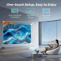 Projecteur LCD 1080P TOF à mise au point manuelle, 150 lumens ANSI, Android 11, LED, 1500:1, compatible 4K, haut-parleurs intégrés, 2 Go de RAM, 8 Go de stockage