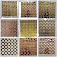300X300MM Factory Wholesale Mosaic Glass Mirror Pure Color Wall Panel Glass Mosaic Tile