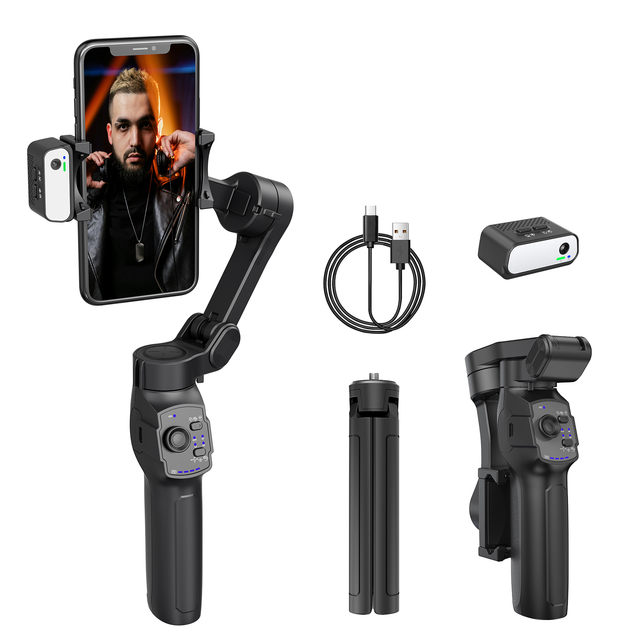 Hot Selling L9 Lite AI Auto Face Tracking Gimbal with Stable Tripod 360 View Foldable Smartphone Stabilizer for Outdoor Vlog