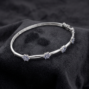 Pulsera de plata de circonita cúbica de moda para niñas, pulsera de circonita cúbica elegante para fiesta - Product Image 2
