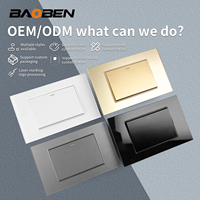 BAOBEN Prise murale italienne EU avec panneau en verre, assemblage facile, gris, avec interrupteur de charge rapide USB-C et USB-A
