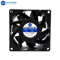 Kipas Brushless DC AM8038H12S Tahan Air IP68 High Cfm 8038 80x80x38mm 80cfm 12V 24V 48V untuk Kabinet
