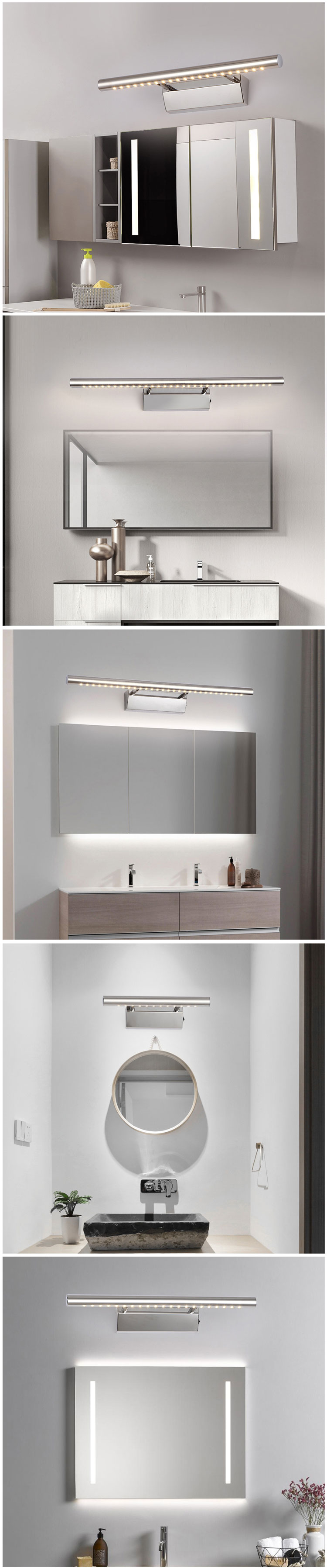 Luxury Indoor Washroon Mirror Interior Mounted Bathroom Vanity LED Wall Sconce Light