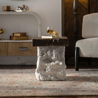 Table à thé carrée Table basse en détresse Style américain Designer MgO Art Table basse vintage
