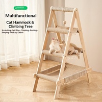 Structure d'escalade et maison pour chat en bois intégrée avec hamac et griffoir – Idéale pour plusieurs chats – Utilisation domestique – Cadeau de Noël