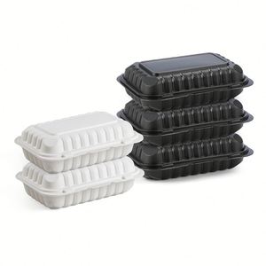 ขายตรงจากโรงงาน กล่องพลาสติก PP แบบมีบานพับ ขนาด 6x6 นิ้ว 1 ช่อง สีขาวหรือสีดำ บรรจุด้วยแร่ธาตุ ใช้ซ้ำได้ - Product Image 3