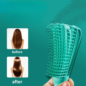 Brosse démêlante pour cheveux, brosse de massage du cuir chevelu, brosse démêlante pour cheveux bouclés, brosse à cheveux épaisse en forme de pieuvre pour femmes, hommes, salon - Product Image 6