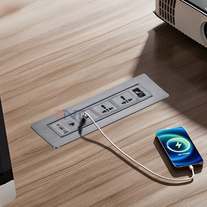 Presa da tavolo multimediale 2 prese di corrente per tavolo da conferenza prese di corrente con <span class=keywords><strong>Design</strong></span> ribaltabile da scrivania rotante - Product Image 2