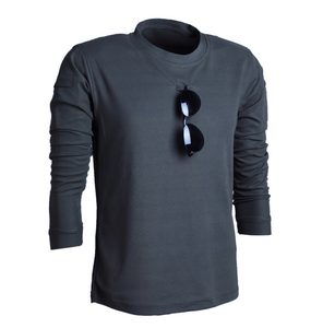 DFS0301 T-shirts sous-vêtements à manches longues à col rond, séchage rapide, absorption de la transpiration, marron, kaki, noir, avec boucle pour lunettes - Product Image 3