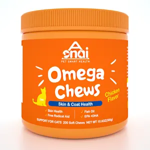Omega 3 Alaskan Fish Oil Chew Treats PARA GATOS-Aceite de salmón para gatos Aceite de pescado para gatos