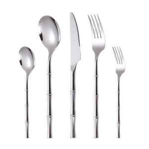 Chất lượng cao 18/10 thép không gỉ sang trọng thiết lập dao kéo thân thiện với môi đám cưới Flatware bao gồm dao Muỗng Bạc cho các bên - Product Image 5