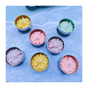 Custom Logo Colorful Daisy Shape Candle Bougie Kerze Mini Flower Soy Wax Candles For Wedding Party Favors Decoration