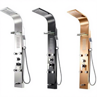 Panneaux muraux de douche multifonctionnels en acier inoxydable poli 304/201, design moderne, pour appartement, montage mural, douche pluie, vente en gros