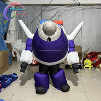 Costume de marche gonflable de défilé de couleur personnalisée Costume d'avion gonflable blanc violet