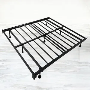 Superior quality stylish design beds metal bed frame with vintage headboard iron mattress foundation with underbed storage