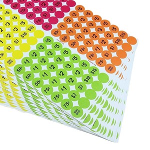 Colorful Circular Price Stickers Fluorescent <b>Paper</b> Self-adhesive Labels For Promotional Activities - Product Image 5