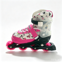 Patins à roulettes en ligne à 4 roues en PU avec éclairage et roulements ABEC-7, combinés à un châssis solide en PP pour les sports de plein air des enfants - Vente chaude