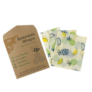 Reusable Beeswax Food <strong>Storage</strong> <strong>Wrap</strong> Sustainable No Plastic Alternative to Bowl Cover Waxed Cotton Cloth for Sandwich Wrapping - Product Image 1