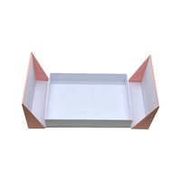 Boîte cadeau cosmétique de luxe écologique rose à double porte avec fermeture magnétique, gaufrée, laminée mate, personnalisée pour crème visage et soins de la peau