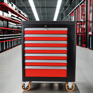 Gabinete de herramientas de banco de trabajo de precio barato, fábrica de Europa, estilo preferido, 7 cajones, carrito de herramientas de gabinete de rodillos de Metal - Product Image 5