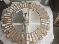 Miroir rond encadré à bord d'or Antique, décoration de salon, miroir mural fait à la main