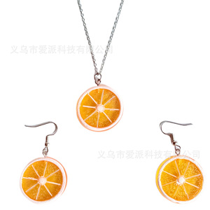 Ensemble de costumes de carnaval orange avec boucles d'oreilles, collier, lunettes de soleil en forme de cœur, chaussettes pour femmes, fête, cosplay - Product Image 5