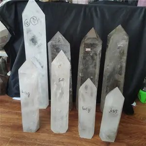 natural rock clear quartz crystal points big size white smoky crystal towers wands for sale