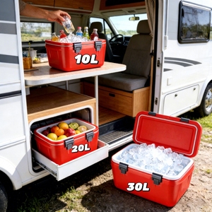 Promotional 4PCS Set of Strong Metal Cooler <b>Box</b> 20-25-35-50L Capacity for Skiing Camping Keep Cold and Warm Storage - Product Image 2