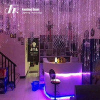 Lumières LED à fibres optiques en cascade, rideau lumineux à fibres optiques facile à installer avec télécommande, éclairage suspendu pour boîte de nuit