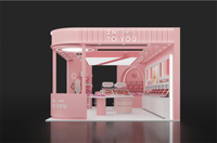 Table d'exposition avec éclairage LED pour cosmétiques et soins de la peau, présentoir de maquillage et de rouges à lèvres pour boutique éphémère