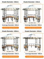 Direkt vom Hersteller: OEM Maßgefertigter Stahlrahmen, Pulverbeschichteter Moderner Luxus-Gartenpavillon, Outdoor-Terrassenzelt, Überdachung