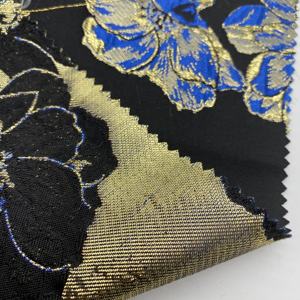 2021新设计中国纺织品供应商100% 聚酯时尚花艺编织提花锦织面料 - Product Image 6